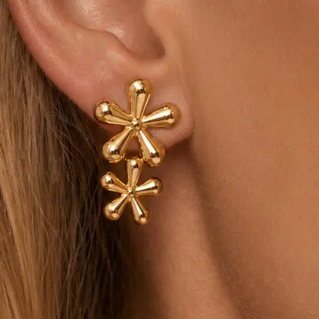 18K Gold Plated Waterproof Stainless Steel Stud Earrings