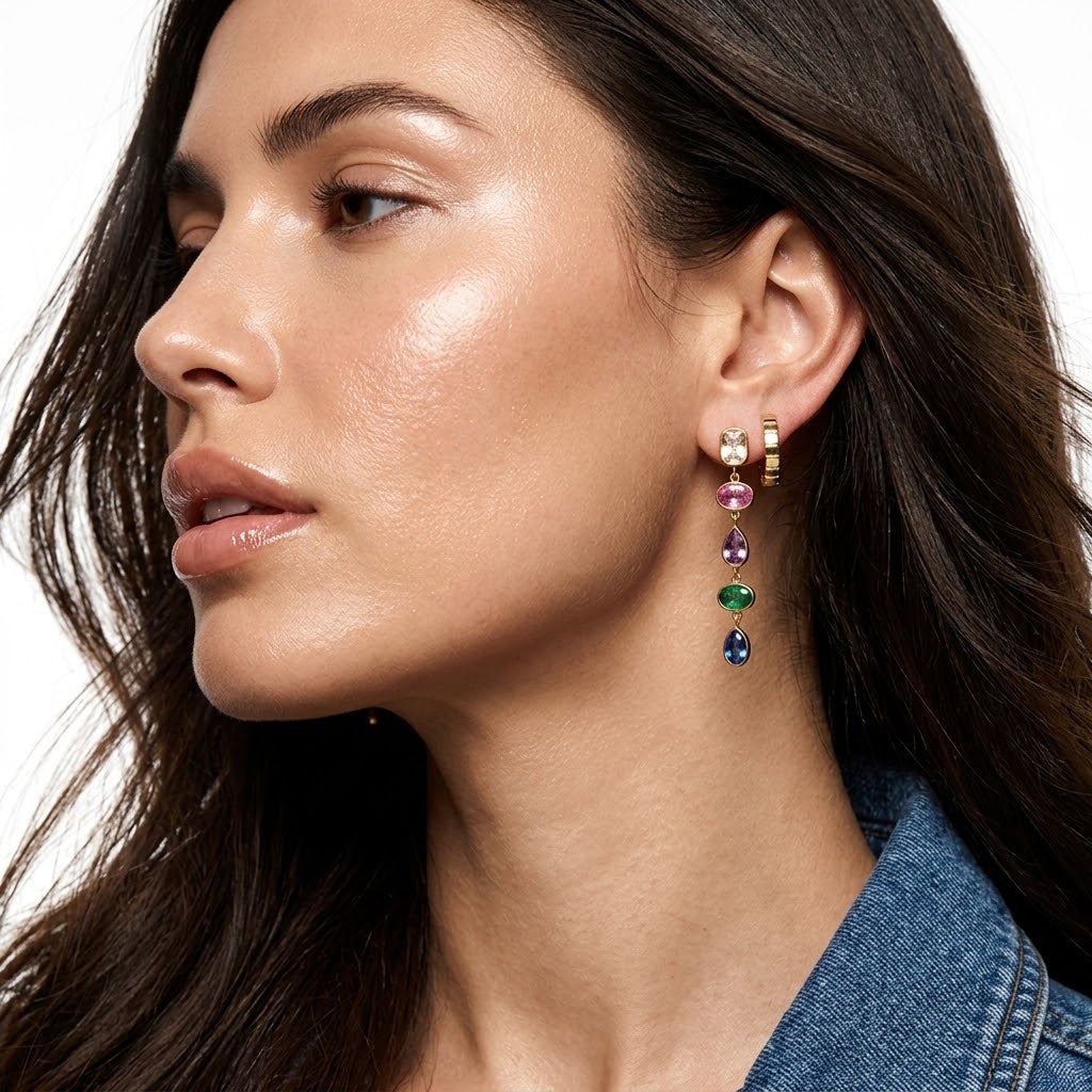 Tarnish-Free Stainless Steel Abstract Molten Gold Earrings