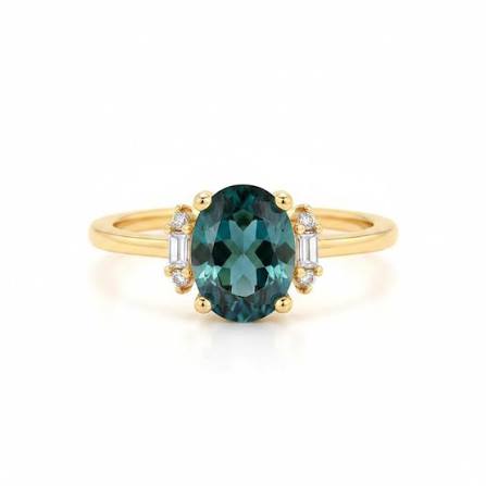 The Aurelia Ocean Teal Oval Statement Ring
